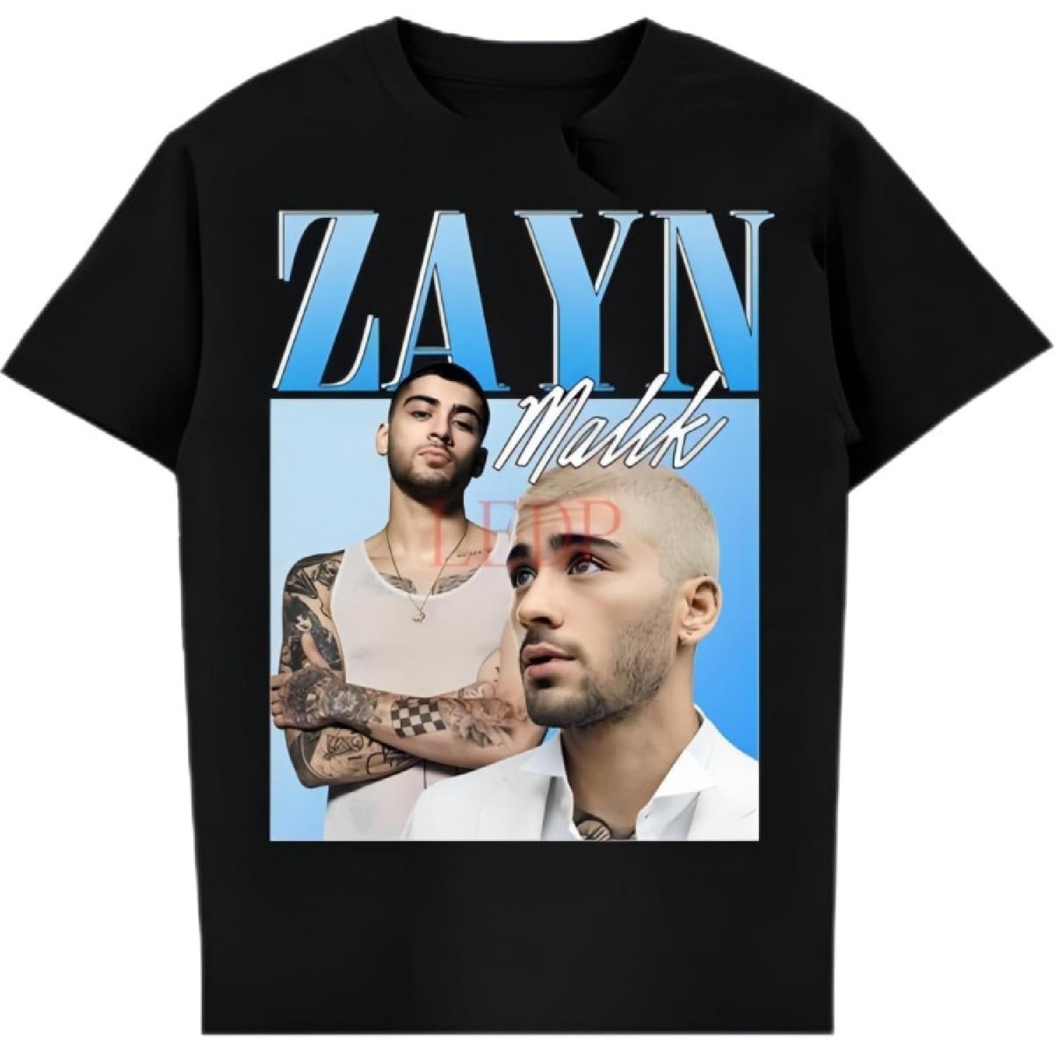 DXTR3FDdk Футболка Zayn Malik Хип-хоп Короткий рукав Унисекс Черная S