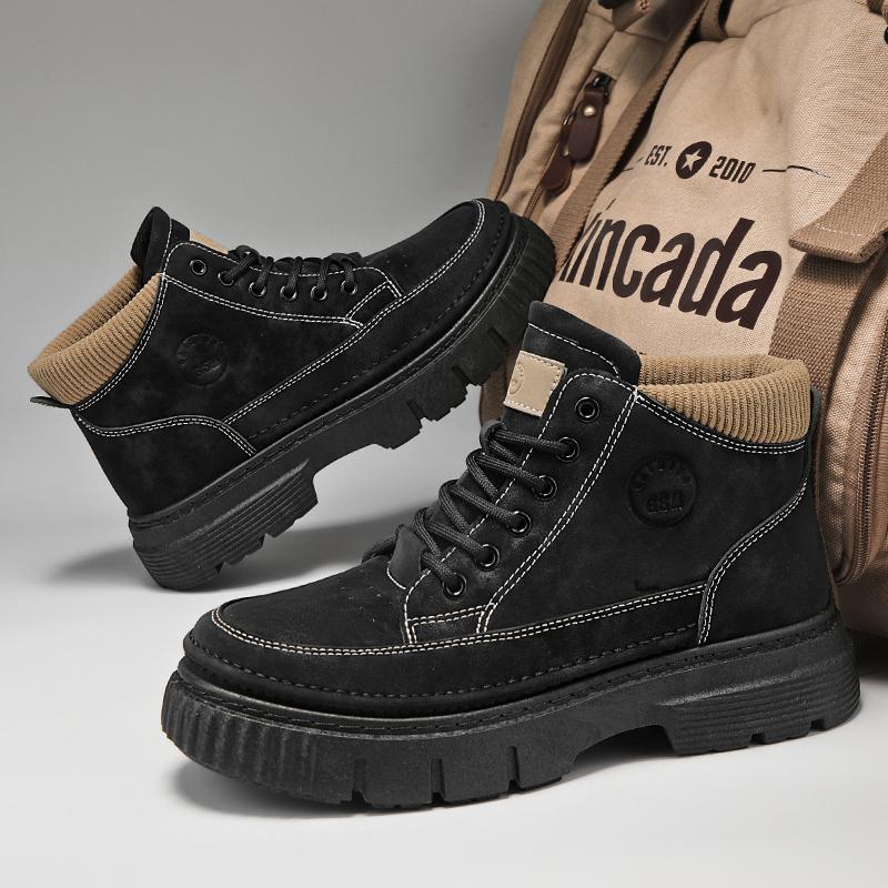 

Ретро Рабочие ботинки Мужские Защитные рабочие ботинки Прочные Высокие по щиколотку Туристические ботинки Мужские Осенние Толстая подошва Уличные кроссовки Мужские Ботильоны 39