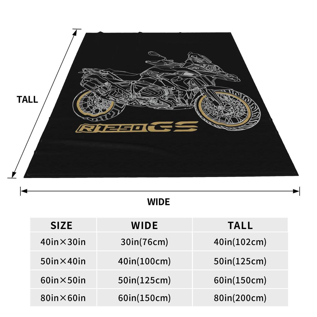 GS 1250 R 1250 Adventure Motorcycle Blanket Lightweight Flannel Sofa Throw Blanket for Couch Bedding Office Throws Bedspread
