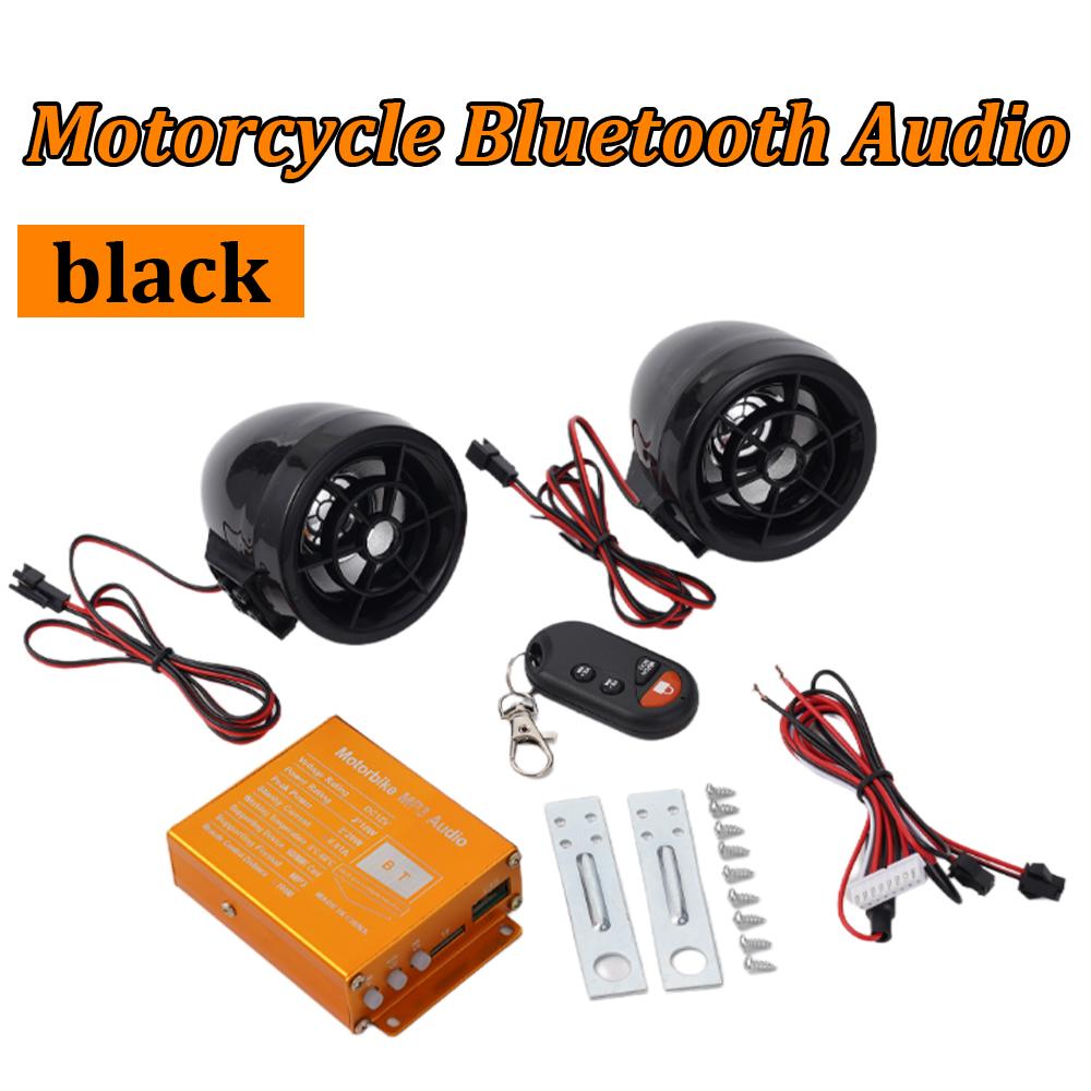 

Motorcycle Bluetooth Audio Anti-theft Alarm Kit Dual Speaker Stereo Waterproof Speaker Wireless Remote Control Car Accessories чорний