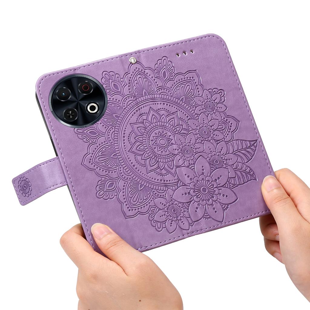 For TECNO Spark 30 Pro 4G Case Floral Pattern PU Leather Wallet Stand Phone Cover