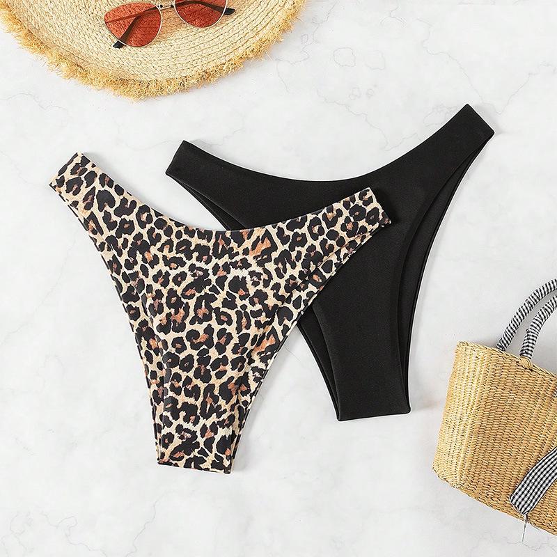 

2025 Leopard Print Bikini: Women s High Waist Triangle Two-Piece L