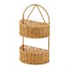 Cesta de Armazenamento Decorativa Feita de Rattan Sintético com Alça, Pendurada Feita à Mão para A