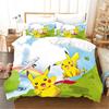 Anime P-Pokémon Printed Bedding Set New Ash Ketchum Pikachu Duvet Cover Comforter Pillowcase Boys Girls Children Adults King Gif