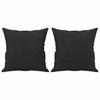 3 Seater Sofa with Decorative Cushions Black 180 cm Fabric