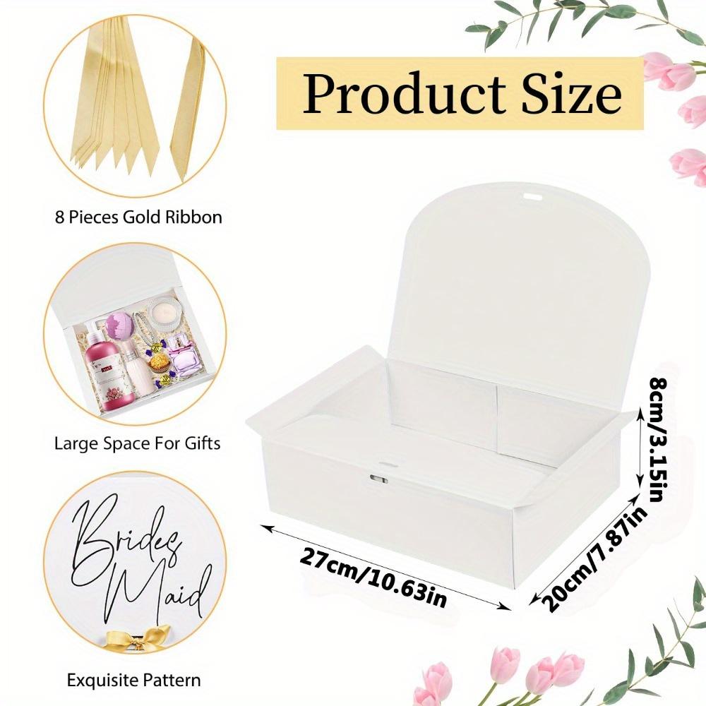 6pcs Premium Gift Box with Lid and Ribbon Bridesmaid Proposal Boxes Gift Boxes for Wedding Party Ideal for Maid of Honor, Matron of Honor and Wedding