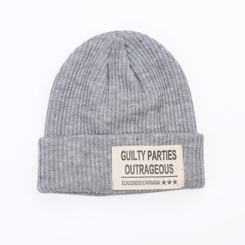

High Quality Multi Colors Knitted Beanies Unisex with Label Female Beanie Caps Solid Cute Warmer Bonnet Outdoor світло-сірого кольору