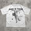Hang In There It Gets Worse Funny Cat Shirt, Y2k Retro Cats T-shirt, Vintage Graphic Tee, Silly Kitten Tshirt, Adult Humor Tees, Weird Shirt