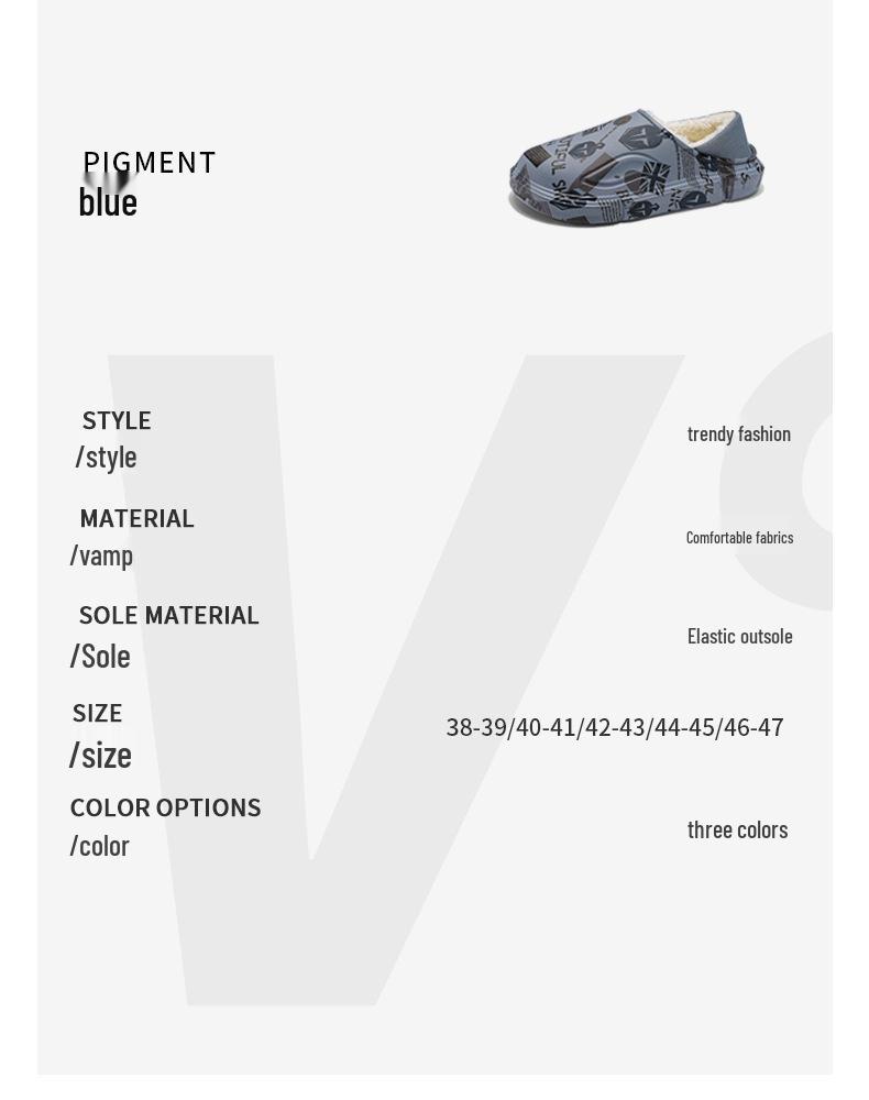 Men's Winter Waterproof Fleece-Lined Cotton Slippers - Plus Size, Dual-Use, Wrap-Heel, Half-Slippers for Outdoor & Home Use