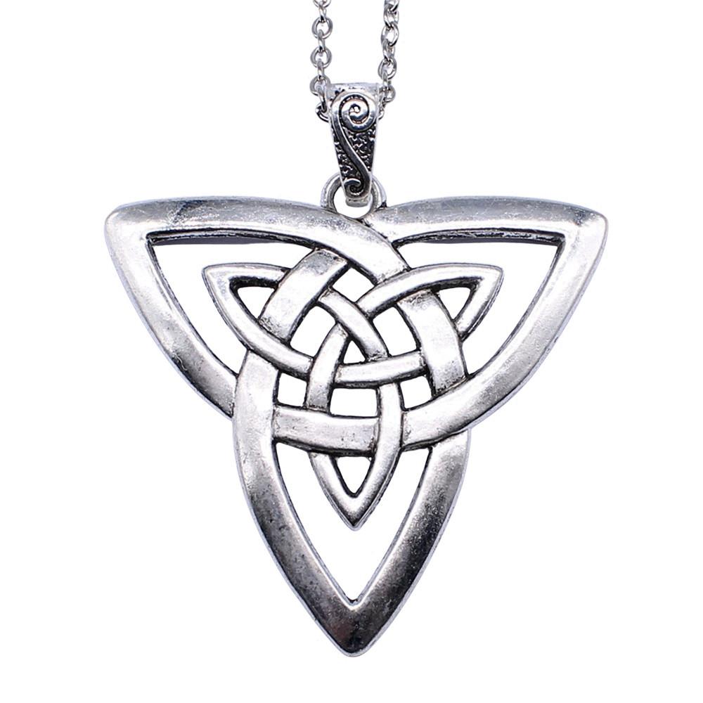 Witch Knot Pendant Necklace Wiccan Celtic Occult Protection Jewelry 45cm or 70cm long chain