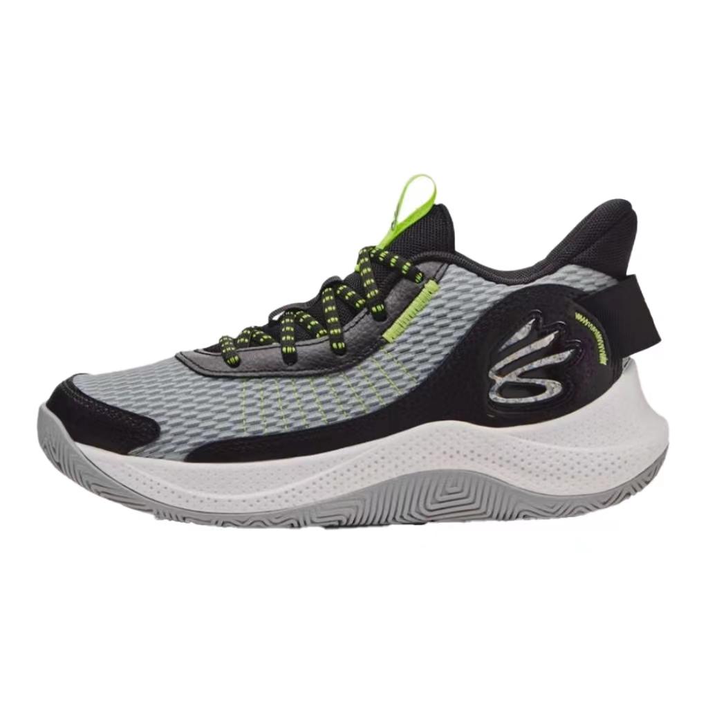 Under Armour Curry Series Lightweight Comfortable Non-Slip Durable Low-Top Kids Basketball Shoes Kids Basketball Shoes Gray Black 3026623-102