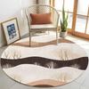 Tappeto Rotondo Geometrico Cerchio di Colore Astratto Vivace Boho Retro Antiscivolo Morbido Tappeto Soggiorno Camera da Letto Studenti Decorazione Interna di Tendenza