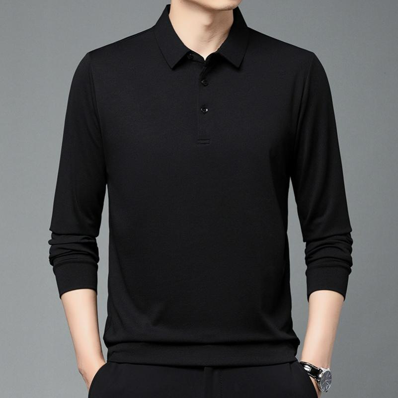 Dad Spring Tops, T-shirts, Long-sleeved Men's Bottoming Polo Shirts, Spring and Autumn Thin T-shirts