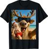 Funny Reindeer Beach Selfie Christmas In July T-Shirt
