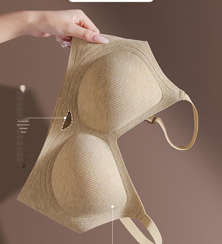 Women's Seamless Wire-Free Bra with Side Support & Anti-Sagging Design