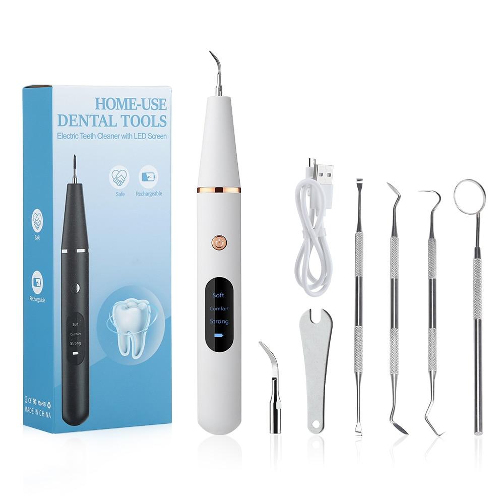 Ultrasonic Dental Calculus Scaler Teeth Cleaner Smoke Stains Plaque Tartar Dental Stone Removal Teeth Cleaning Whitening Tools
