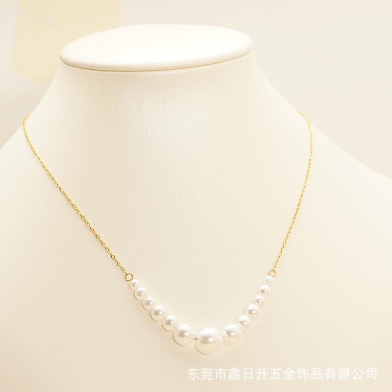 European and American style pearl necklace, versatile and suitable for women, with a plated finish18K High-end clavicle chain, a fashionable and