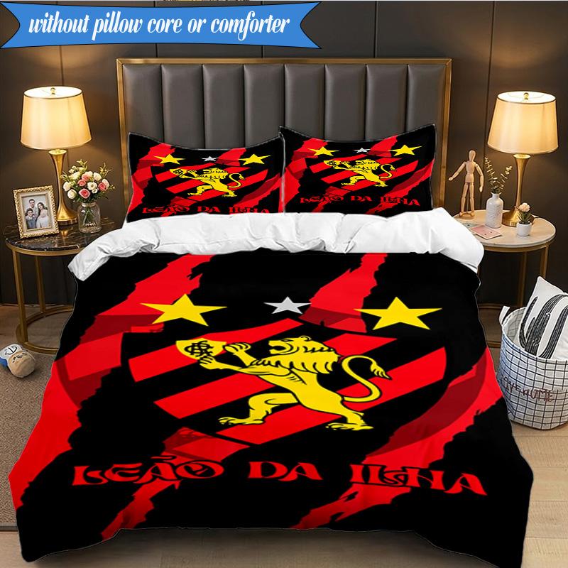 Football Club Emblem lion 3pcs K-pop music group Bedding set,Ideal for Bedroom, Dormitory,Including Duvet Cover And 2pcs Pillowcases,Fan gifts