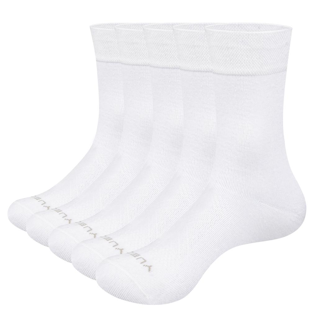 YUEDGE Pánské prodyšné pohodlné tenké bavlněné ponožky Klasické ležérní středně vysoké lýtkové společenské šaty ponožky pro velikost 37-46