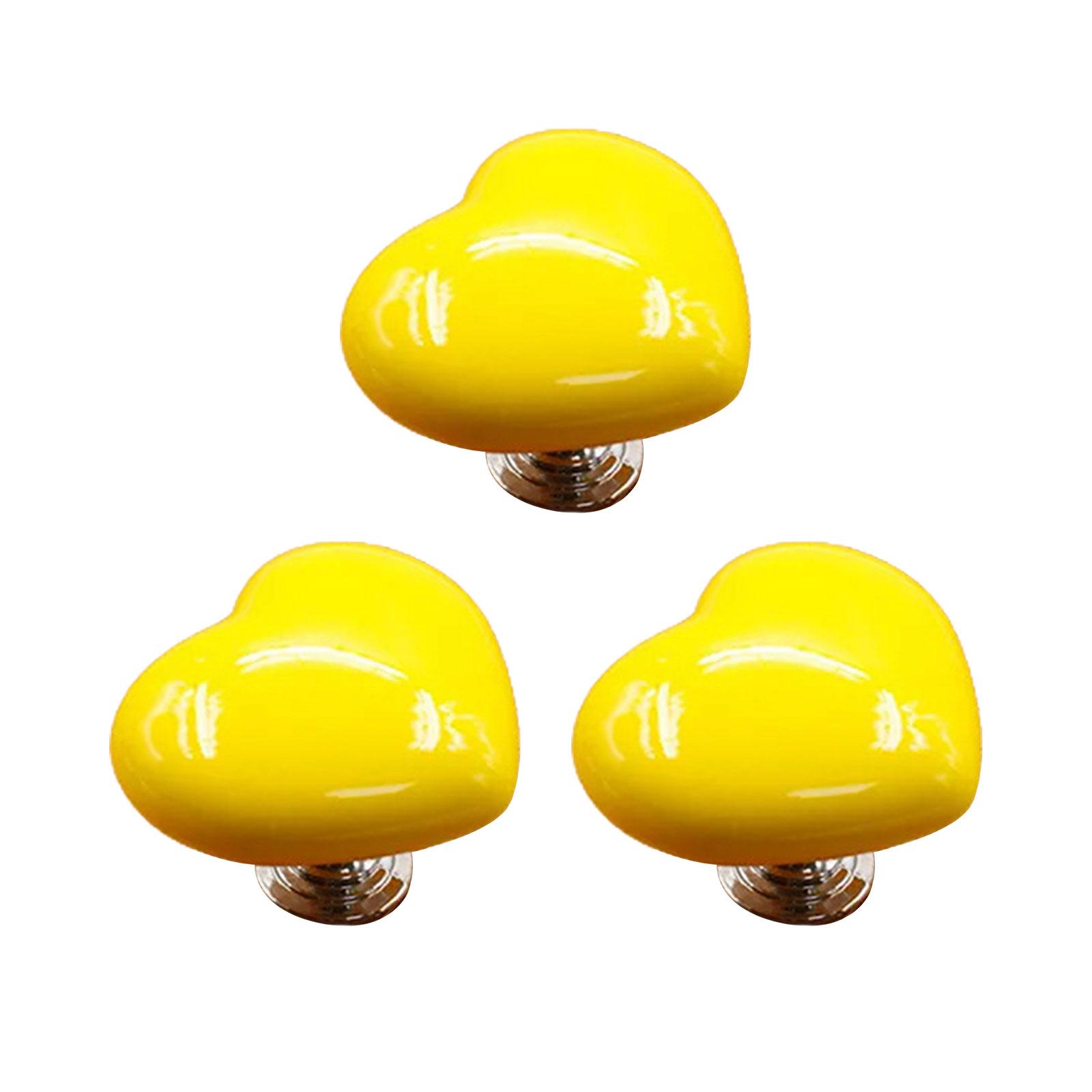 

3-piece/set Lovely Adhesive Toilet Press Tool Convenient & Fashionable Heart Shaped Toilet Press Button for Household жёлтый