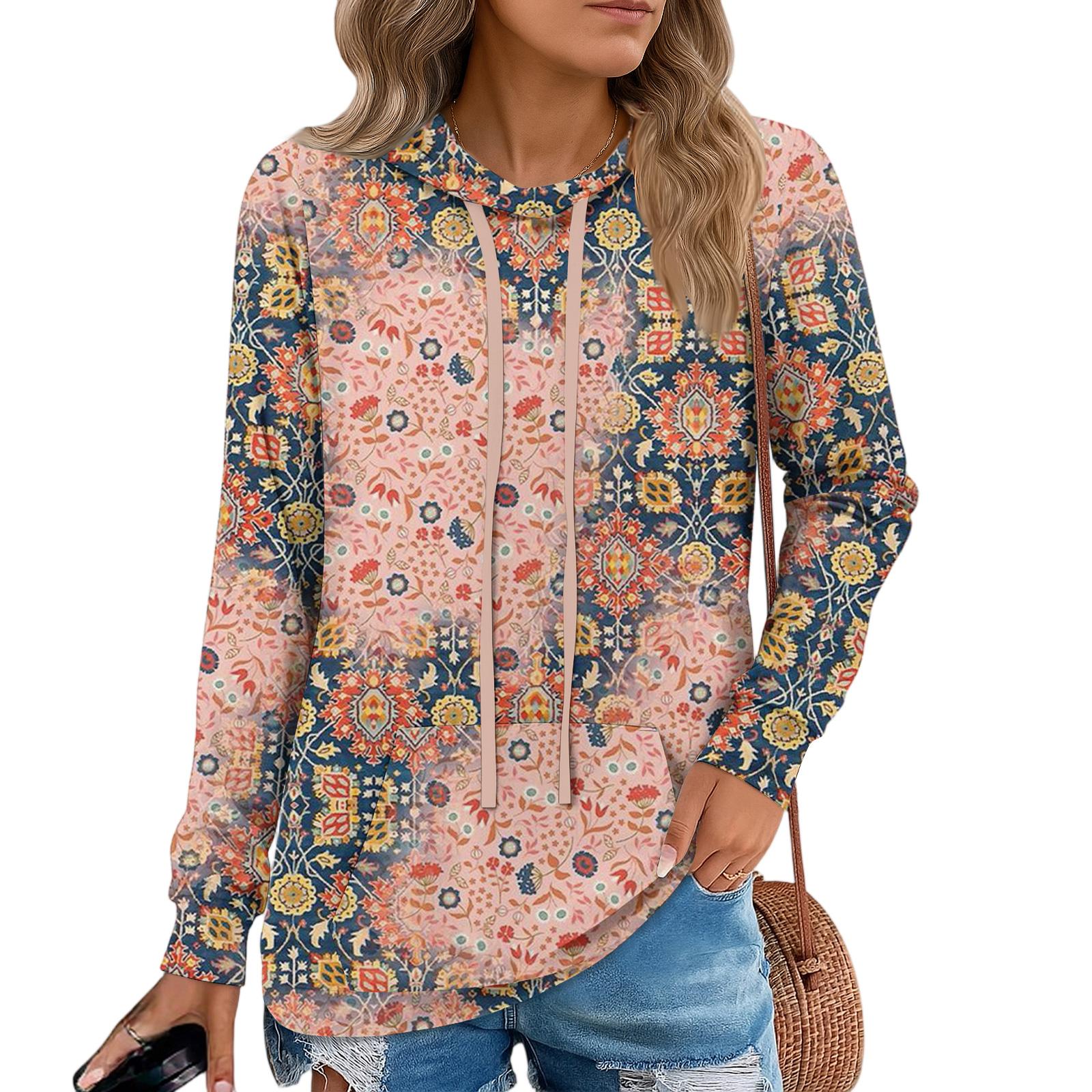 

Womens Pullover Hoodies Teen Girls Fashion Hooded Sweatshirt Womans Fall Tunic Top L