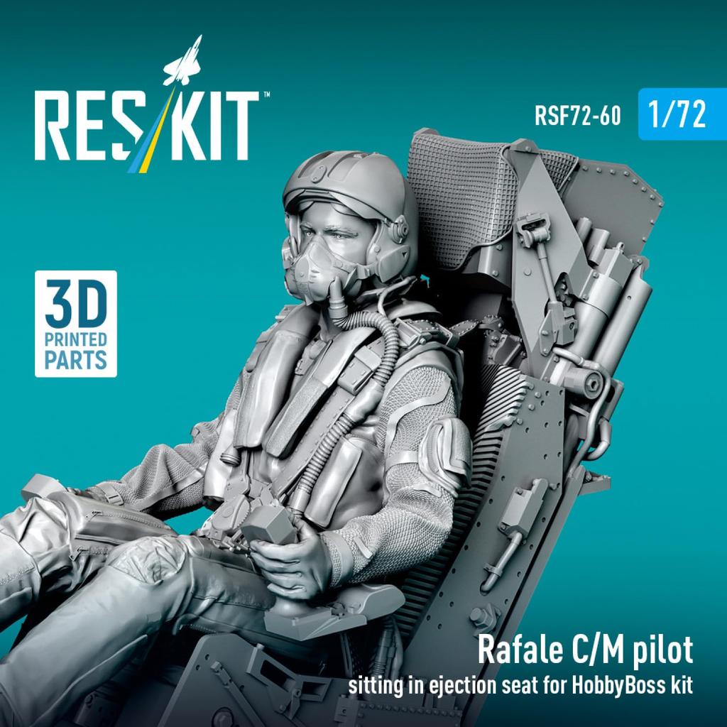 Reskit Rafale Pilot with Ejection Seat Hobby Plastic Model Kit Parts 1/72 C/M (for Boss) RSKF72-0060 (Airplane)