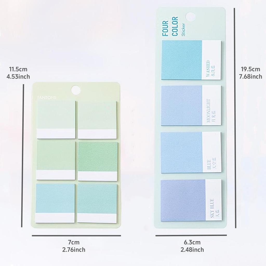 1/4 pièces Notes autocollantes dégradées de couleurs douces, étiquettes carrées, bloc-notes autocollant, agenda