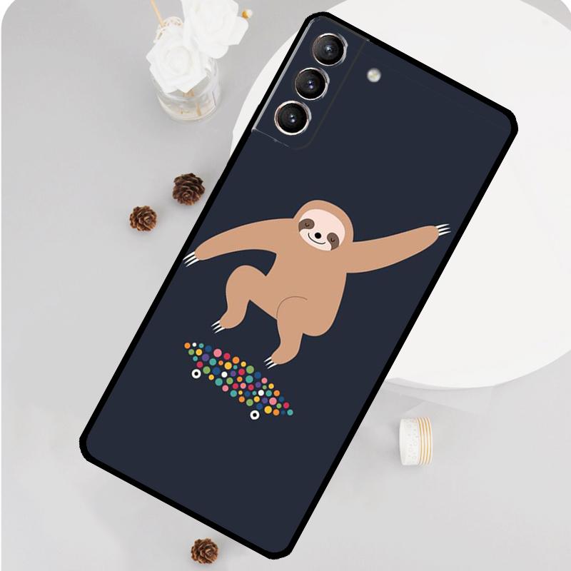 Funny Cute Sloths Phone Case For Samsung Galaxy S25 S26 Ultra S20 S21 S22 S23 S24 S10 Plus S25 FE Funda Cover
