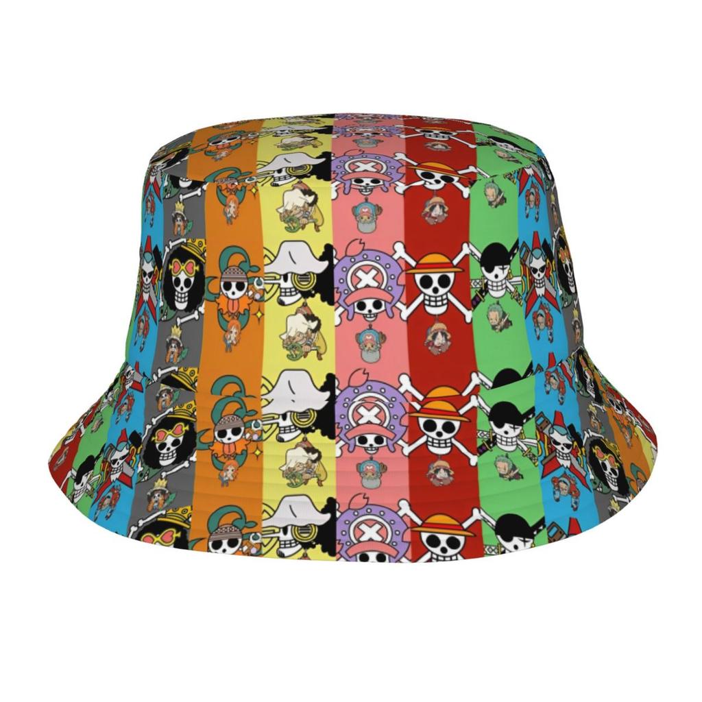 Japonia Anime Zoro Luffy Czapki Bucket Hat z Czaszką dla Kobiet Mężczyzn Letnia Jednoczęściowa Kapelusz Floppy Unikalna na Sporty na Świeżym Powietrzu Kapelusz Wędkarski Ispoti