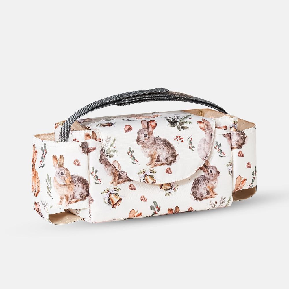 

Waterproof Stroller Storage Hanging Bag Large Capacity Diaper Bag Organizer Travel Christmas Bunny
