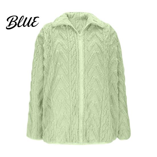 Winter Coat for Women Fleece Jacket Stand Collar Zip Up Sherpa Autumn Fuzzy Long Sleeve Fall Casual Outerwear with Pockets Soft Comfortable