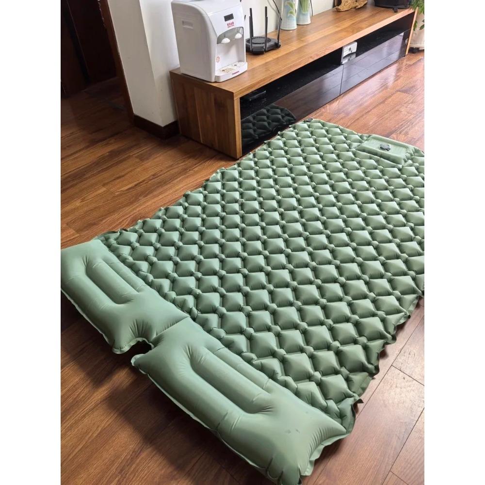 Outdoor Camping Double Inflatable Mattress Extra Wide Sleeping Pad Ultralight Folding Bed Sleeping Mat Car Travel Mat