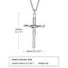 Xiaomi Vnox Stainless Steel Catholic Jesus Christ Cross Crucifix Pendant Necklace for Men Women Religious Prayer Jewelry