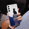 Black Cat Cartoon Cute Phone Case For Samsung Galaxy S24 S25 Edge S26 Ultra S23 S22 S21 Plus S20 FE + Personalized Print Cover G