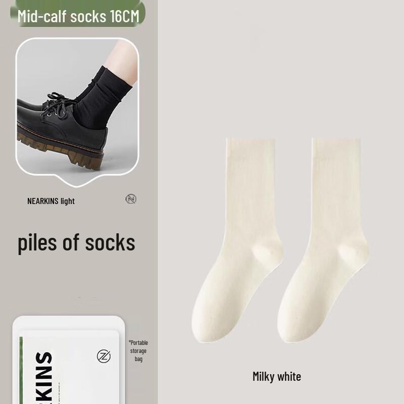 NiQing Unisex Mid-Calf Anti-Pilling Cotton Socks - 4 Pack