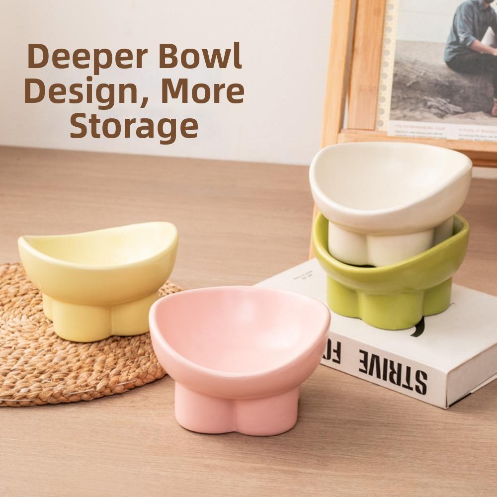 Anti-spill Elevated Cat Bowl Anti-knock High Foot Bowl Cute Water Bowl for Pets Cats Dogs