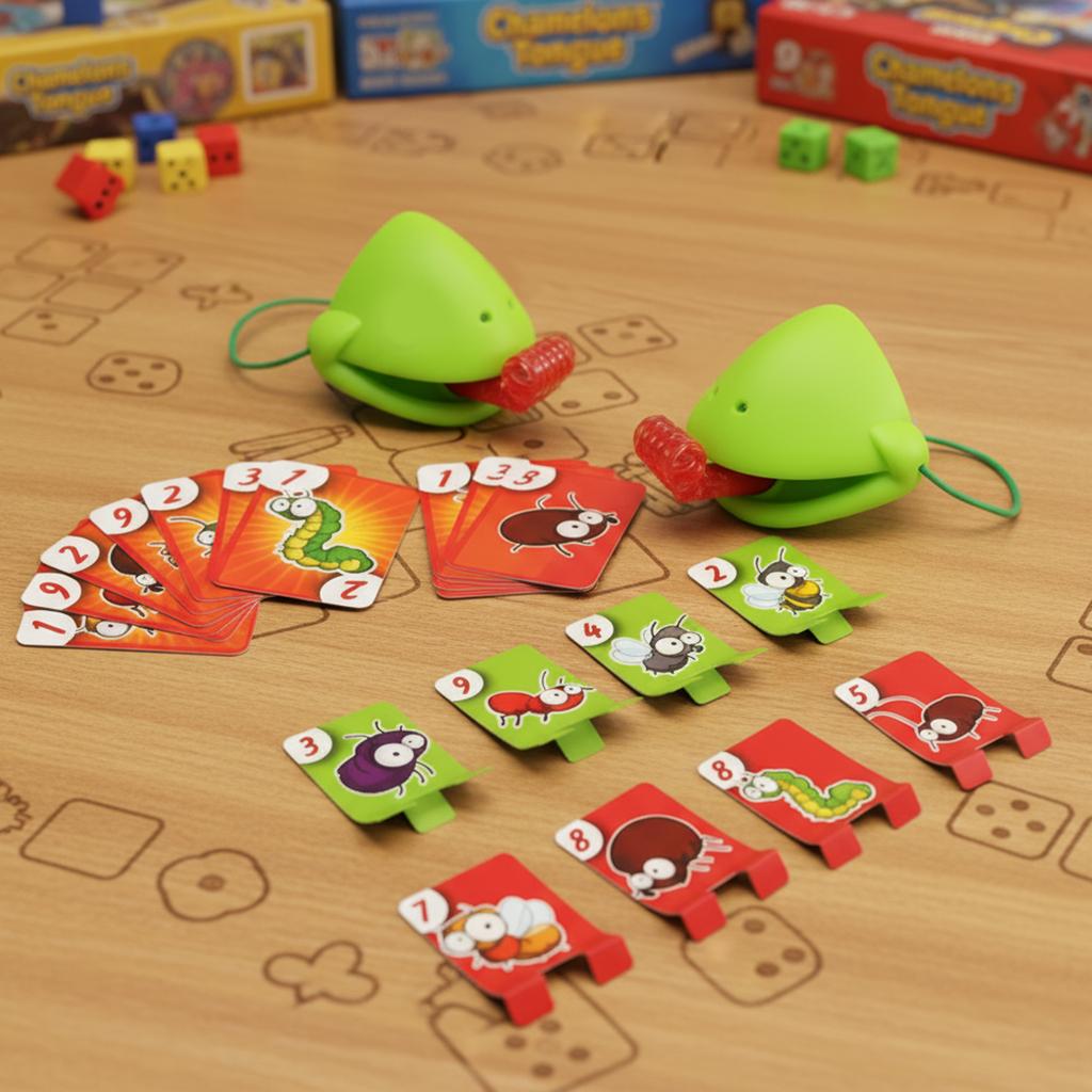 Board Games for Children Family Party Toys Frog Mask Wagging Tongue Lick Cards Antistress Funny Desktop Puzzle Game Toys