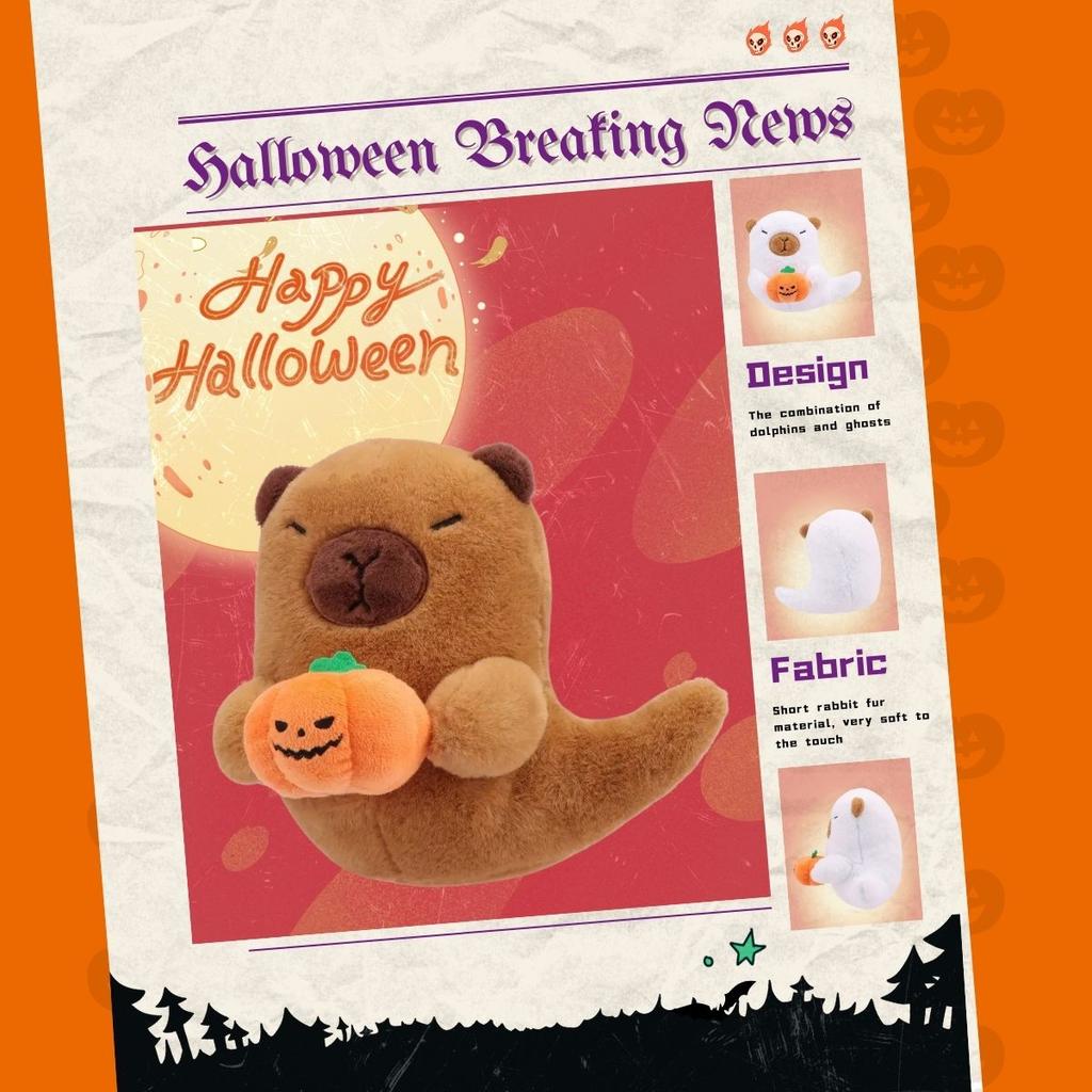 20cm Capibara Fantasma Carino Peluche Capibara Con Zucca Bambole Ripiene Fantasmi Peluche Regali di Halloween Bambini Decorazione di Halloween