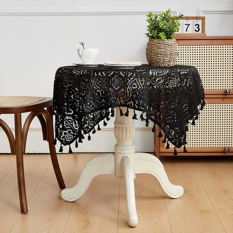 American Retro Pastoral Hollow Crochet Tablecloth Rectangular Round Dining Table Coffee Table Tablecloth Cabinet Cover Towel Household
