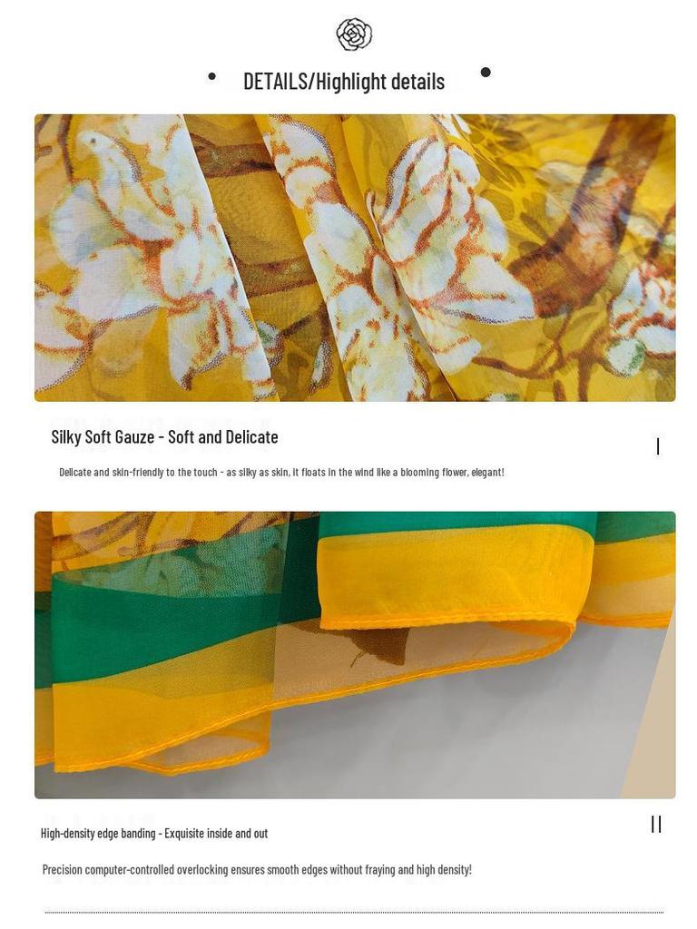 Spring Silk Sunscreen Scarf: Lightweight Women's Shawl for Outdoor Travel & Beach