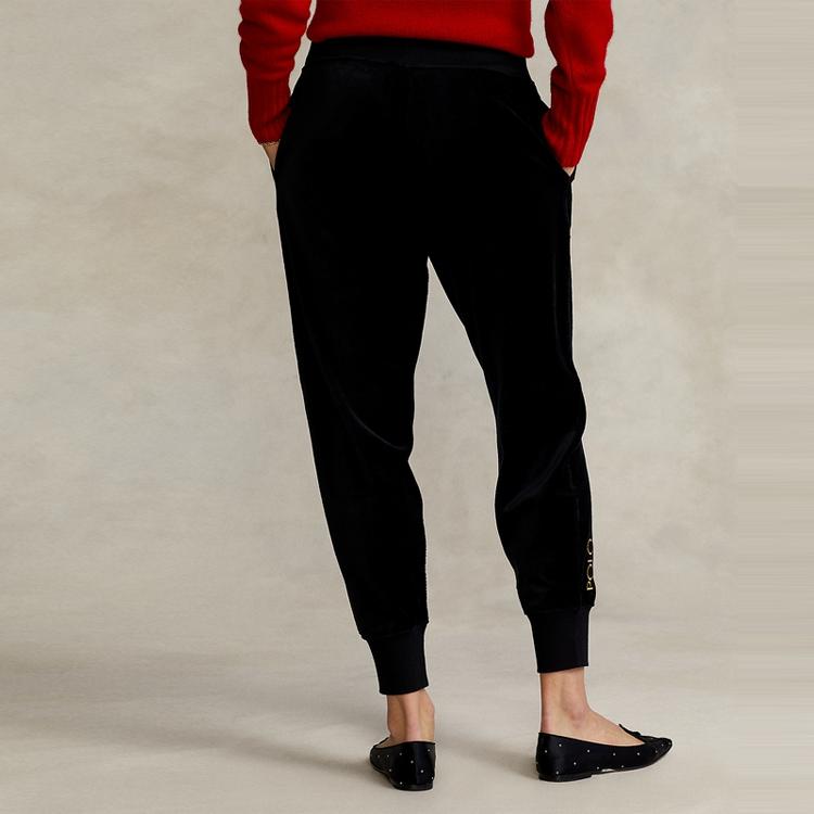 Polo Ralph Lauren Ss22 Solid Color Velvet Jogger Pants Women pants Black WMPOPNTNBQ20092001
