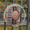 Iron 3D Rotating Wind Wheel Creative Wind Chime Craft Garden Decoration Pendant  Room