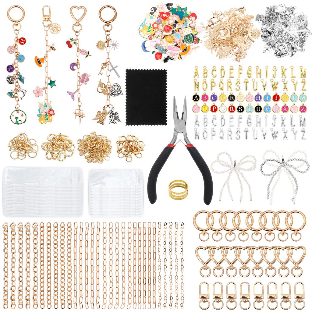 544 Stück Einzigartiges Schlüsselanhänger-Bastelset Vielseitige Mühelose Montage DIY Taschenanhänger-Set für Anfänger und Fortgeschrittene Bastler