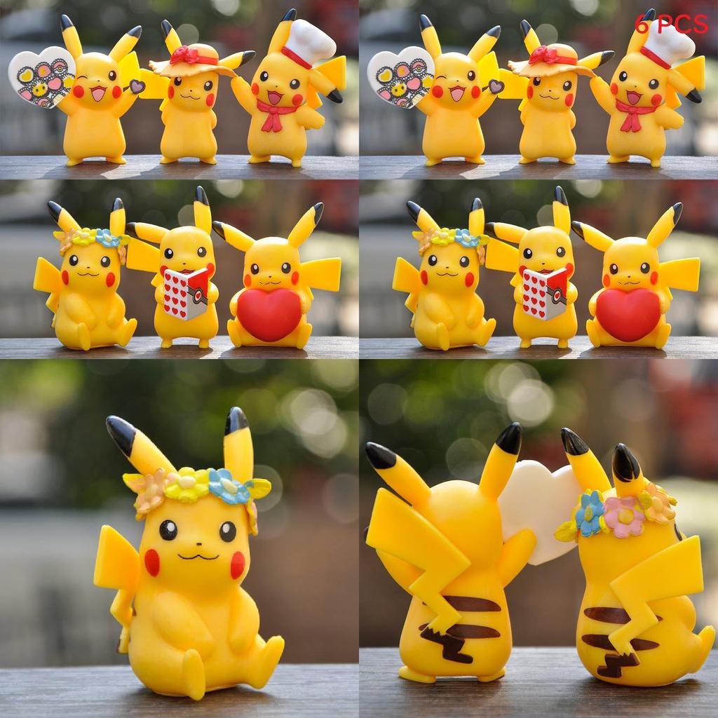Figura de Pvc do Pokémon Pikachu Caixa Surpresa Decoração de Mesa Para Colecionadores e Fãs