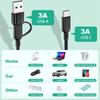 3 In 1 Fast Charging Cord For iPhone Huawei Micro USB Type C Charger Cable 1.2m Multi Usb Port Multiple Usb Charging Cord