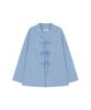 VIS A VIS Cotton Tie-Front Ls Shirt (L.T Blue)
