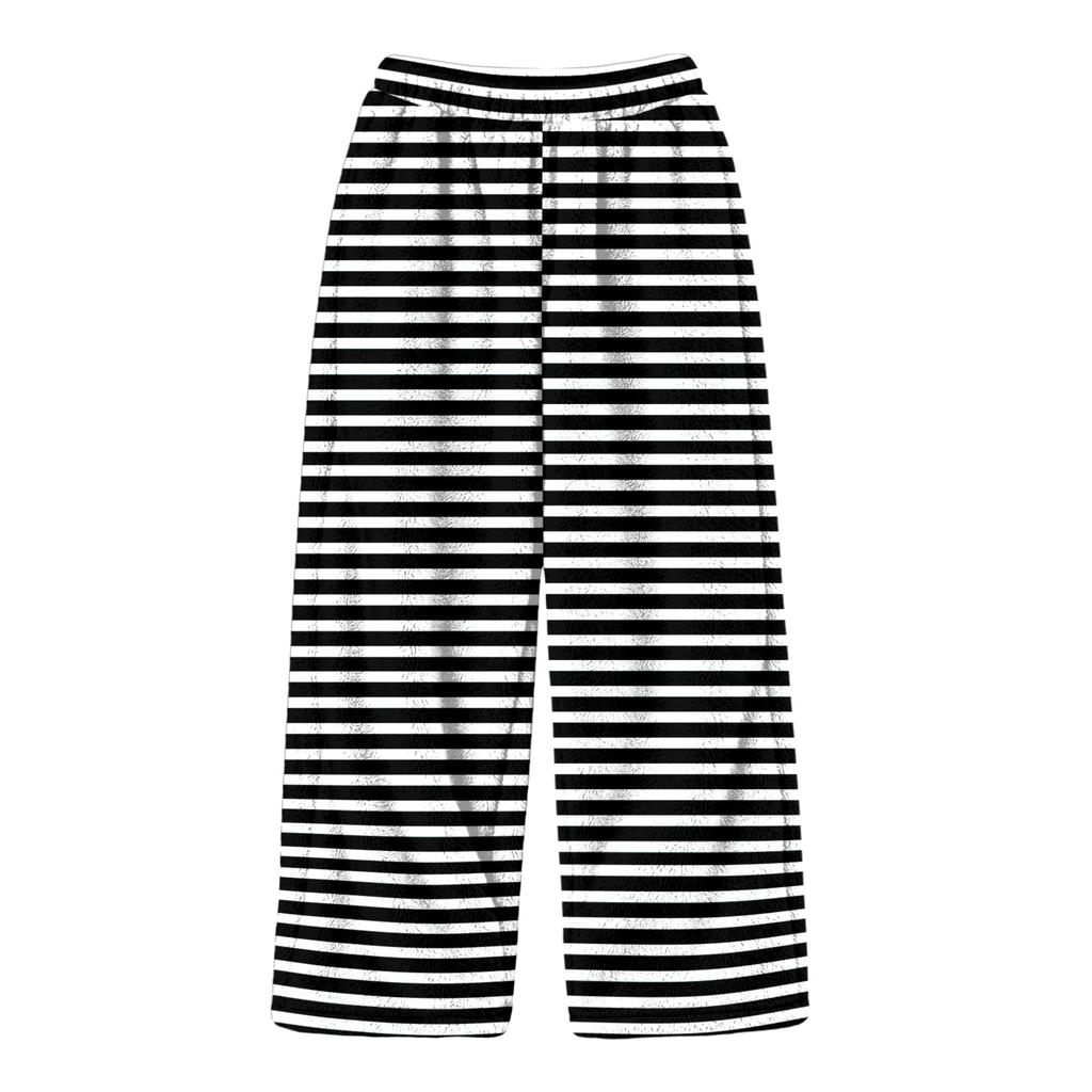 Fashion Girls' Flannel Warm Loose Striped Printed Pants