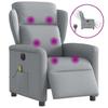 Foldable Massage Armchair, Electric, Light Gray, Fabric