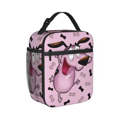 Couraged Cowardlys Dogs Insulated Lunch Bags Large Cartoon Meal Container Cooler Bag Tote Lunch Box Office  Travel Bento Pouch