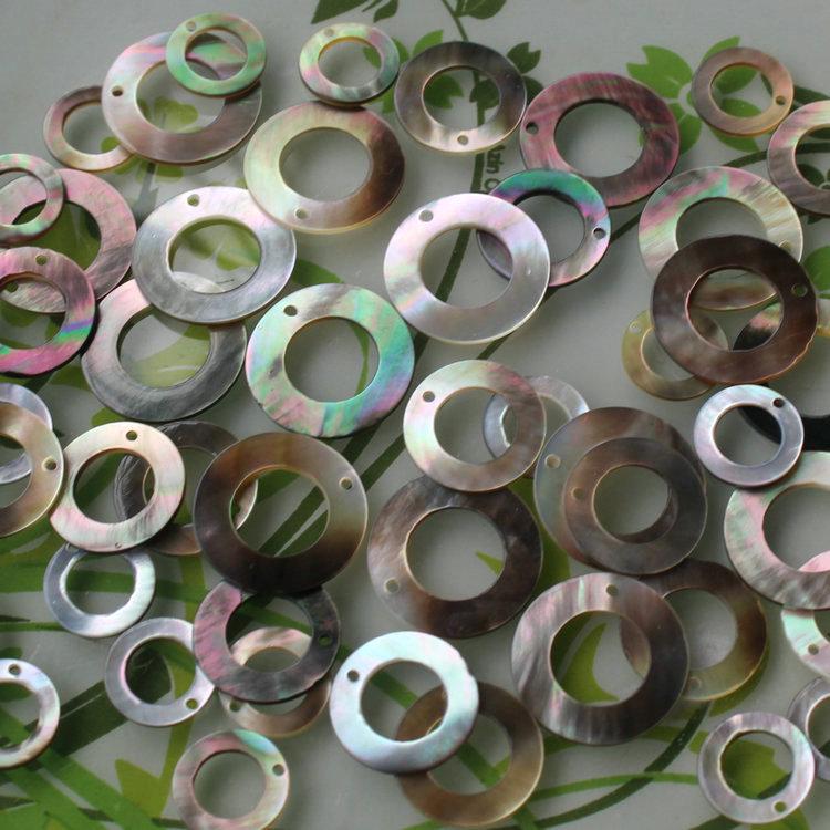 Blacklip Mother of Pearl Round Hairpin Earrings DIY Accessory (11-15-18mm) 11mm - Single, Random Shade